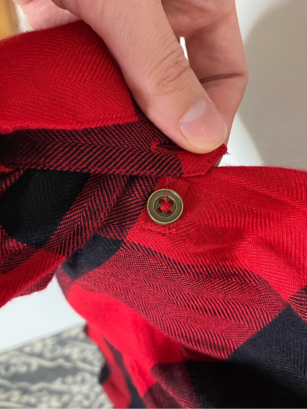 Maurices | Red/Black Buffalo Plaid 100% Rayon Tab-Sleeve Button-Down Shirt Sz 2X - Picture 8 of 16
